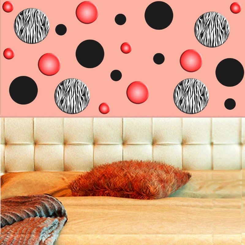 Décalcomanie murale rayures Hundley, Rouge