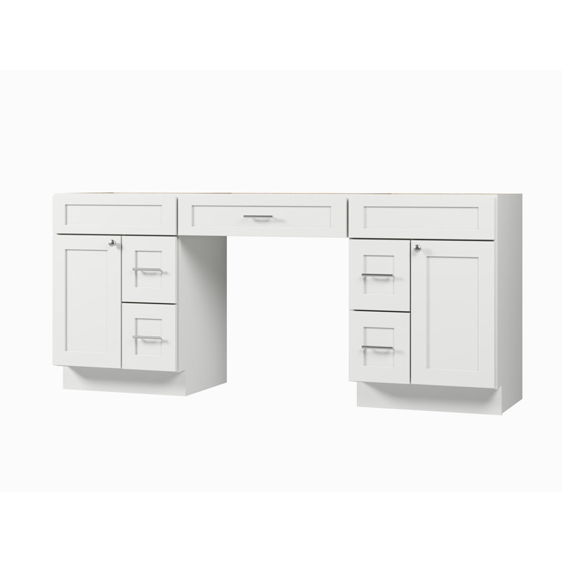 78'' Double Bathroom Vanity Base Only, White