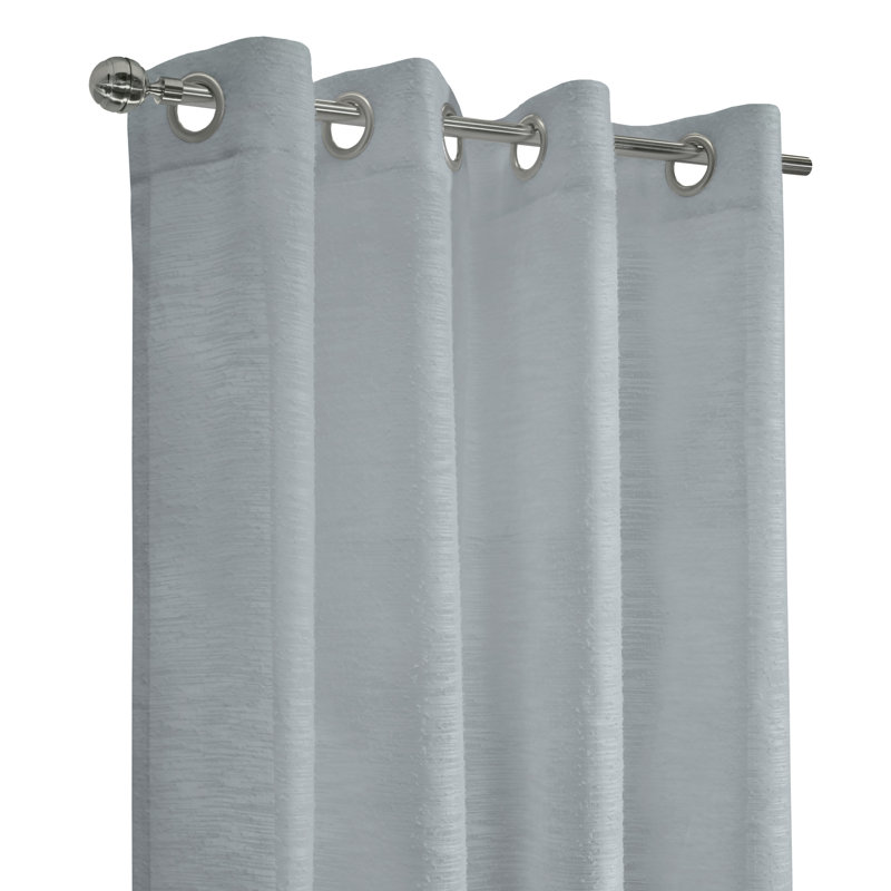 Bishesh Sheer Curtain Single Panel, 52" W x 108" L, Light Gray