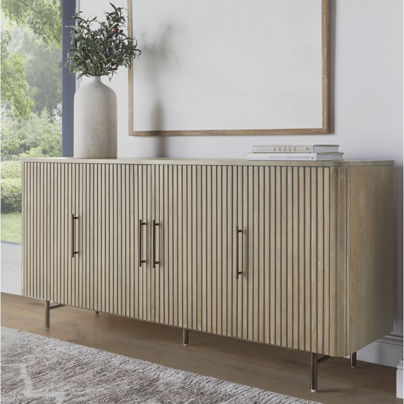 Adona Unfinished TV Stand for TVs up to 78", Ivory