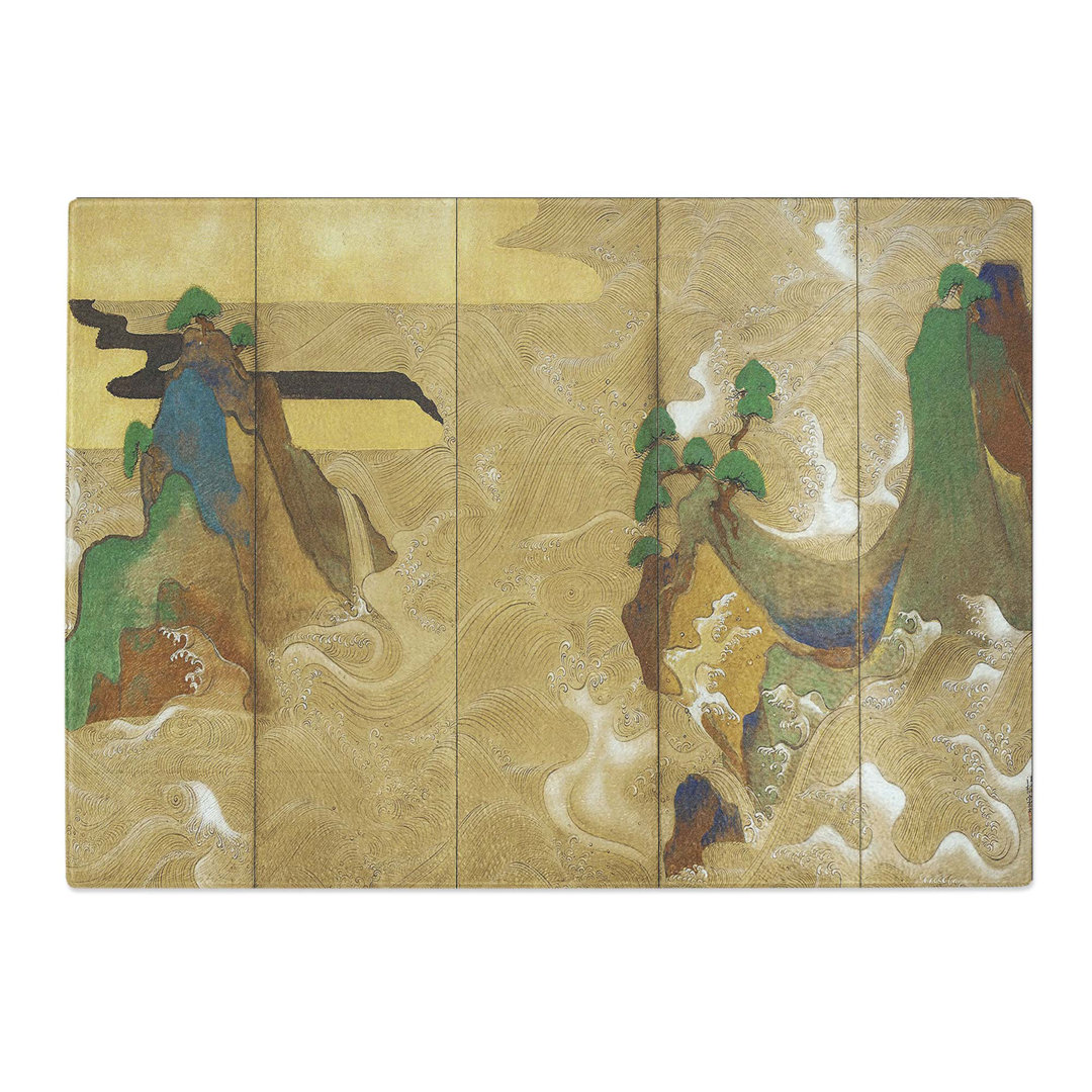 Tempered Glass the Waves at Matsushima by Tawaraya Sotatsu Chopping Board