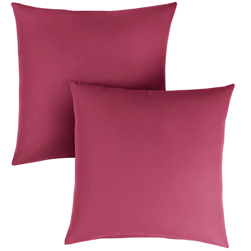 Ashish Outdoor Sunbrella Rectangular Pillow Cover & Insert, Carré 16 po, Rose foncé
