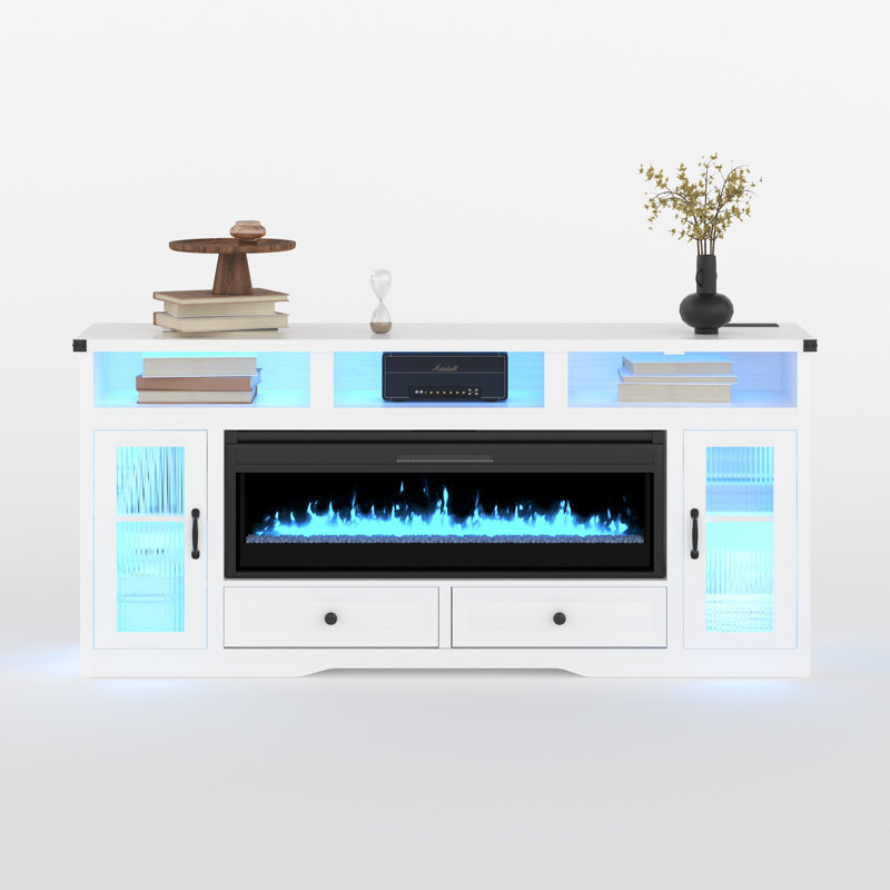 Media Console Tv Stands With Electric Fireplace