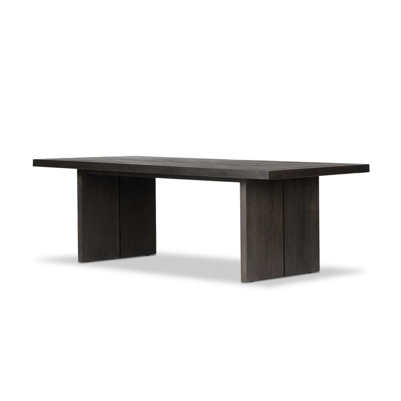 Warby Solid Oak Dining Table, Worn Black