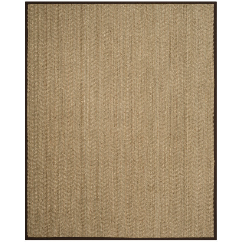 Heenan Natural Fiber Seagrass Solid Color Rug, Rectangle 6' x 9'