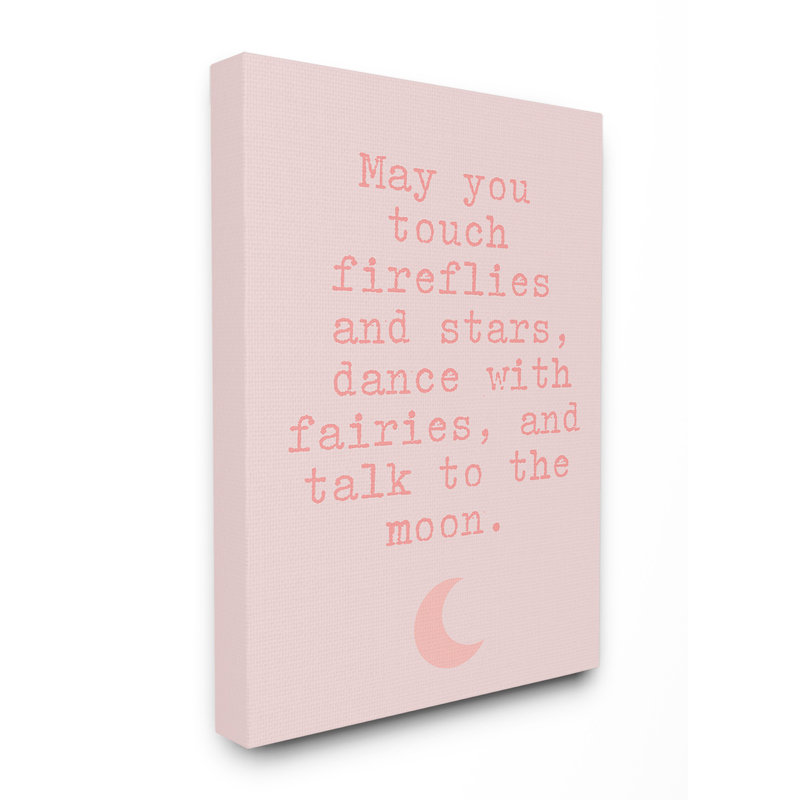 Fireflies étoiles et justesse avec motif rose lune Hendricks, H 16 po x l 20 po x P 1,5 po, Toile