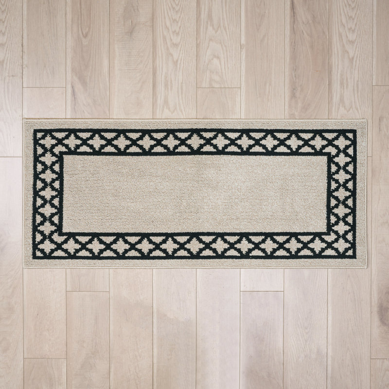 Nautica Collin Border Machine Washable All Loop Tufted Rugs 1-Piece, Runner 2'2" x 6'