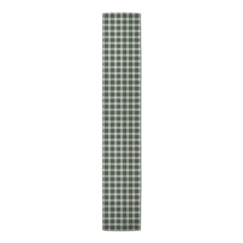 Mcintosh Geometric Table Runner, 72" L x 16" W, Green, Plaid