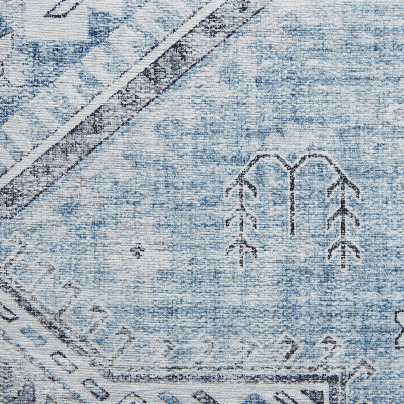 Bodak area rug Digitally Printed Light Blue, Runner 60 x 225cm