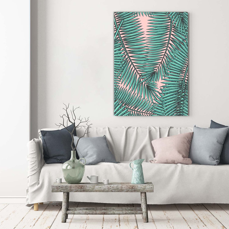 Leaves of Palm 1 Piece Wrapped Canvas Wall Art