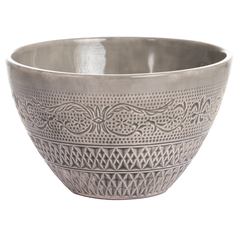 Céramique d'inspiration rétro 12 oz. Bol en céramique fait à la main, Gris
