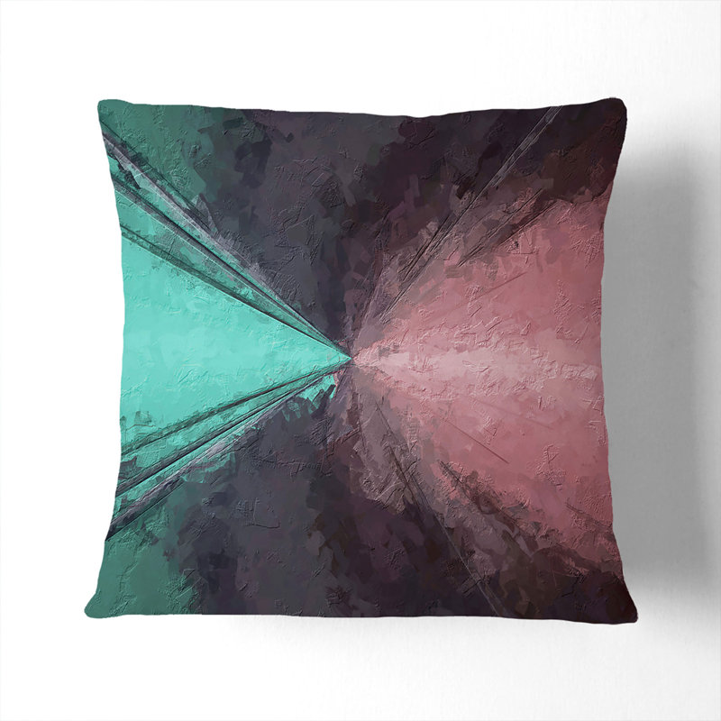 Abstract Square Throw Cushion, 40cm H x 40cm W x 15cm D, Black