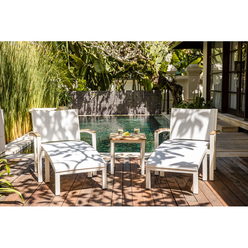 Tribeca Aluminum Sling Ottoman, White