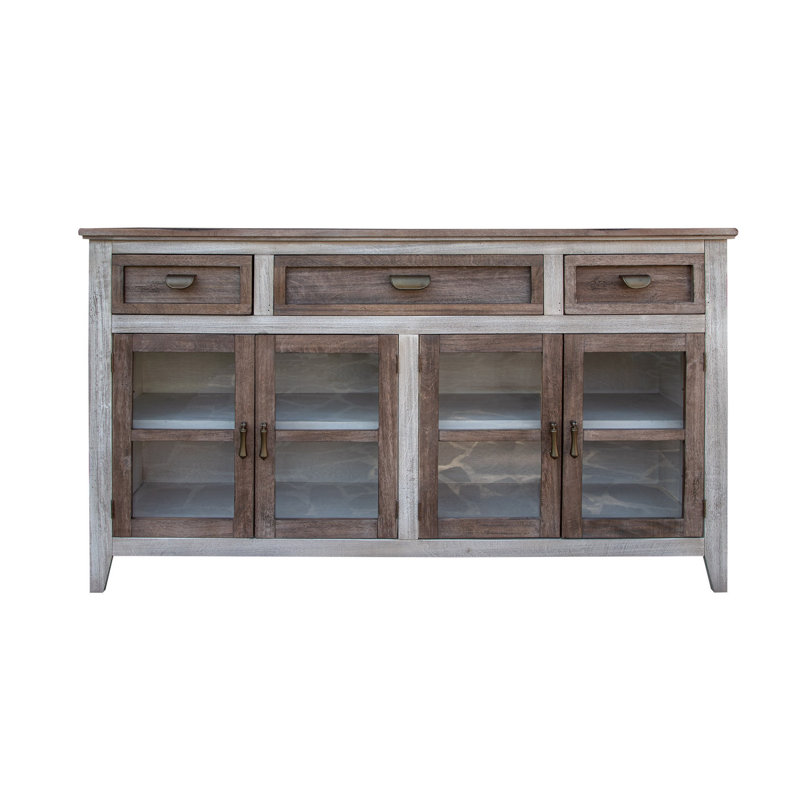 Buffet en bois massif 67 po, Brun