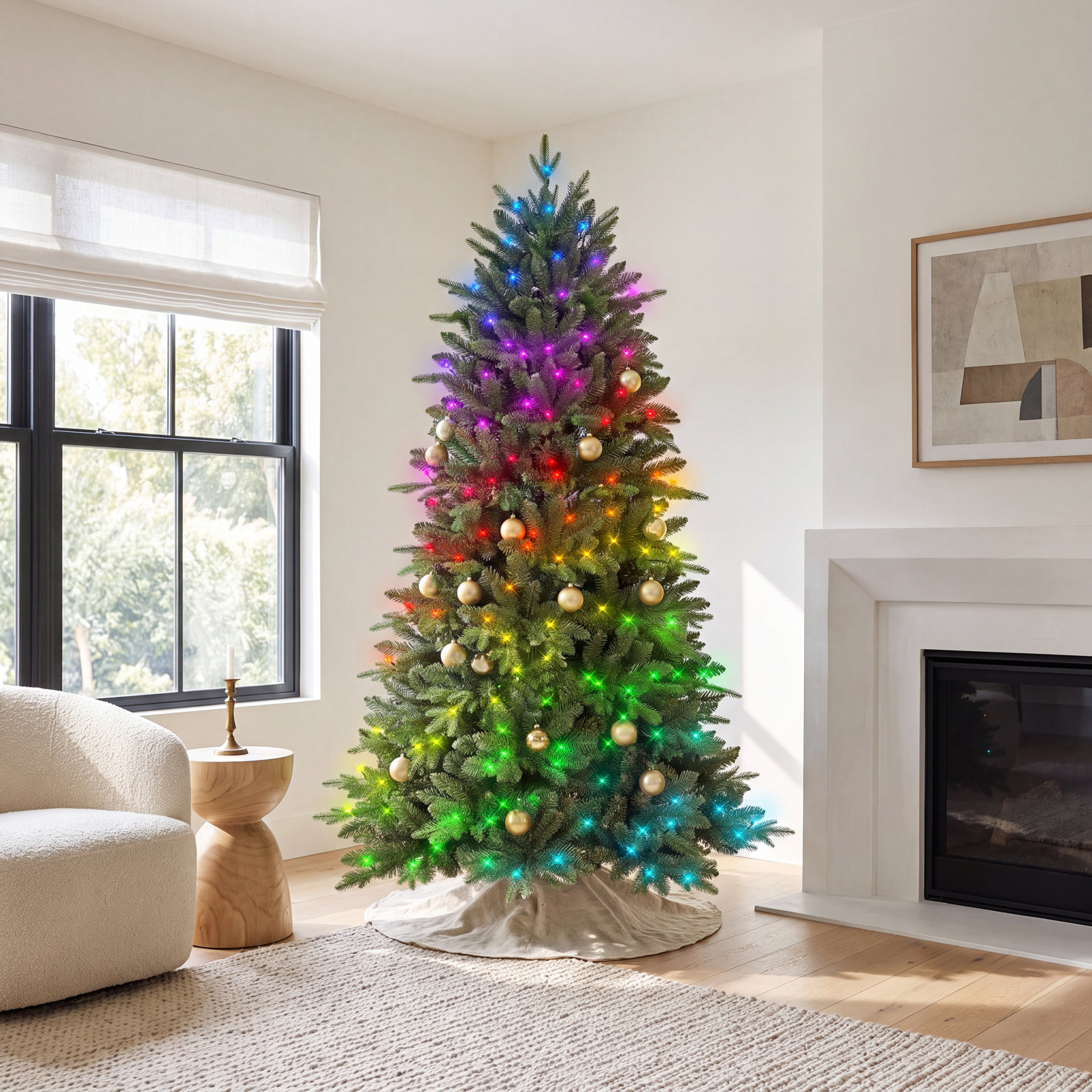 7' Pre-Lit Spruce Christmas Tree
