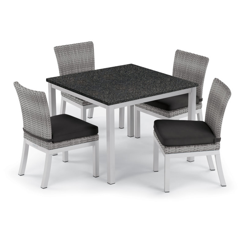 Argento Outdoor Dining Side Chair, Jet Black
