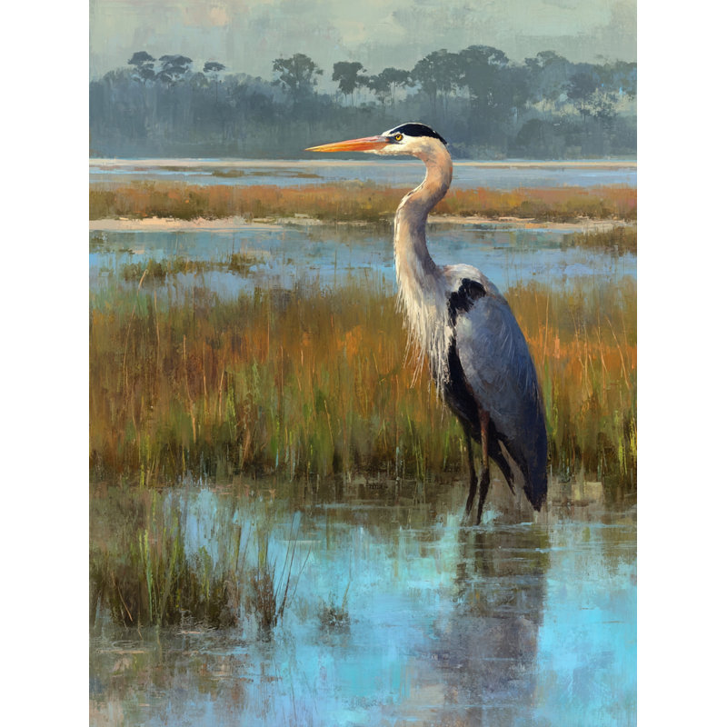 «Salt Marsh Heron», art mural sur toile tendue