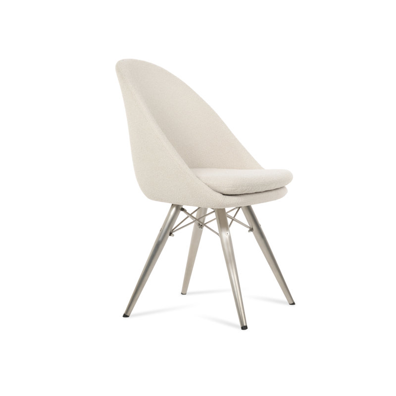 Chaise d'appoint Avanos, Blanc, Acier inoxydable