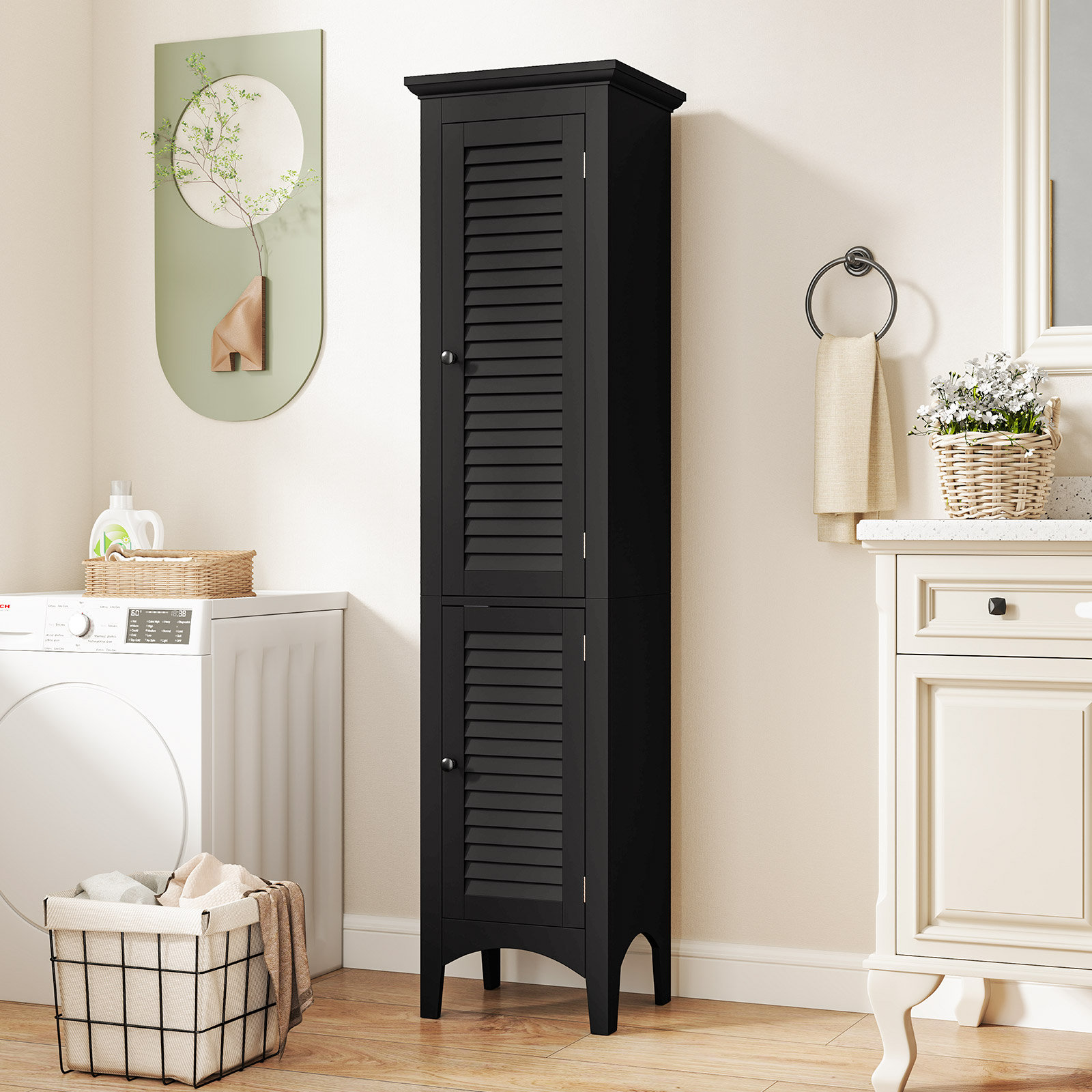 Latitude Run® Nixin Freestanding Linen Cabinet & Reviews | Wayfair