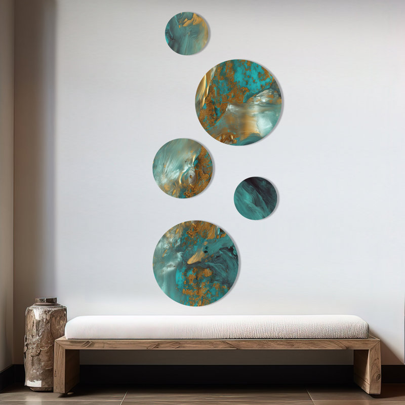 Ensemble de 5 décorations murales 5 soleil méditerranéen