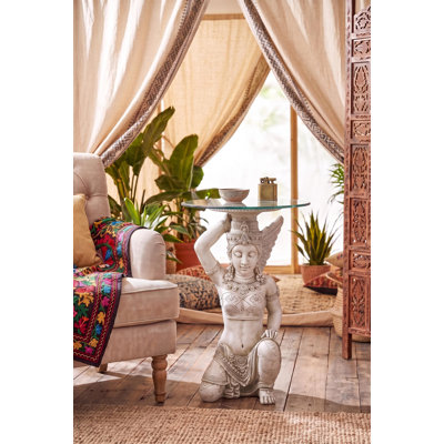 Thai Teppanom 26" Tall Figurine End Table