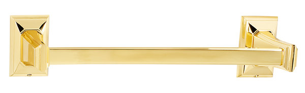 Geometric 1 Wall Mounted Towel Bar, Polished Brass