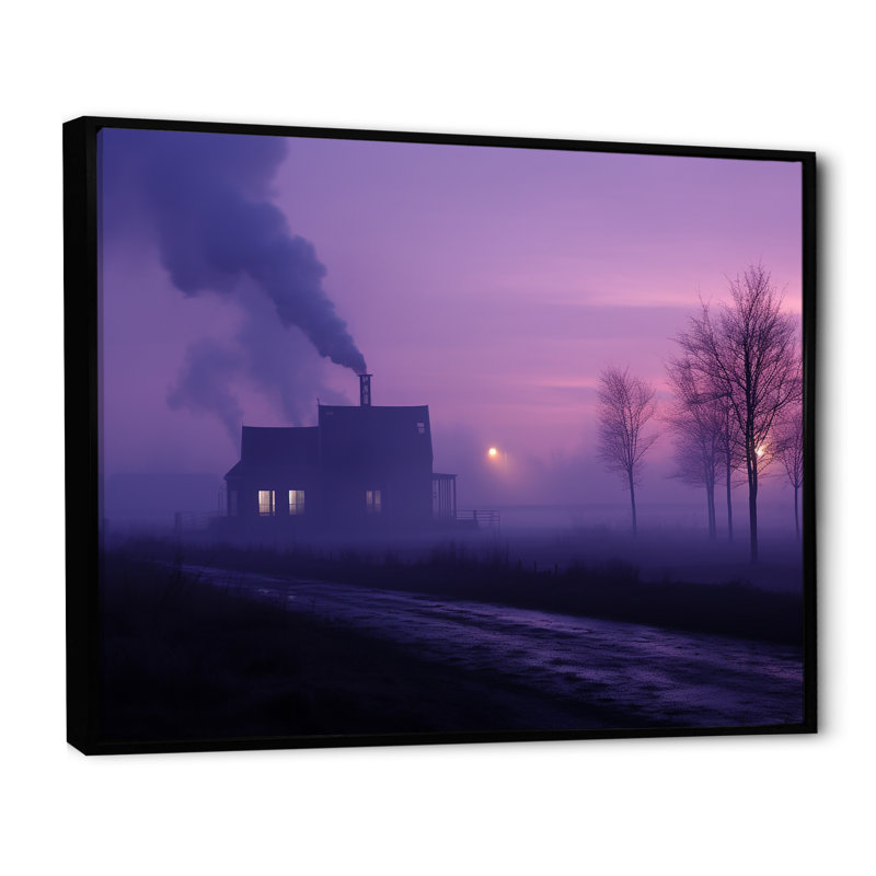 «Violet Veil Industrial I», reproduction sur toile, Cadre flottant noir, H 16 po x l 32 po x P 1 po