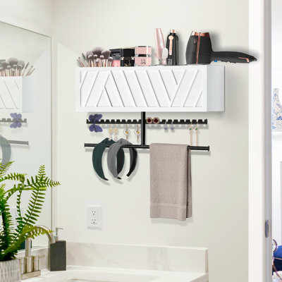 Hair Dryer Holder Wall Mounted,Hair Styling Tools & Accessories Organizer,Bathroom Supplies & Hot Tools Vanities Organizer Caddy