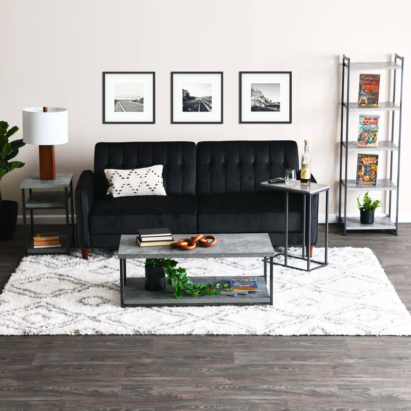 Gateshead End Table, Gray/Black