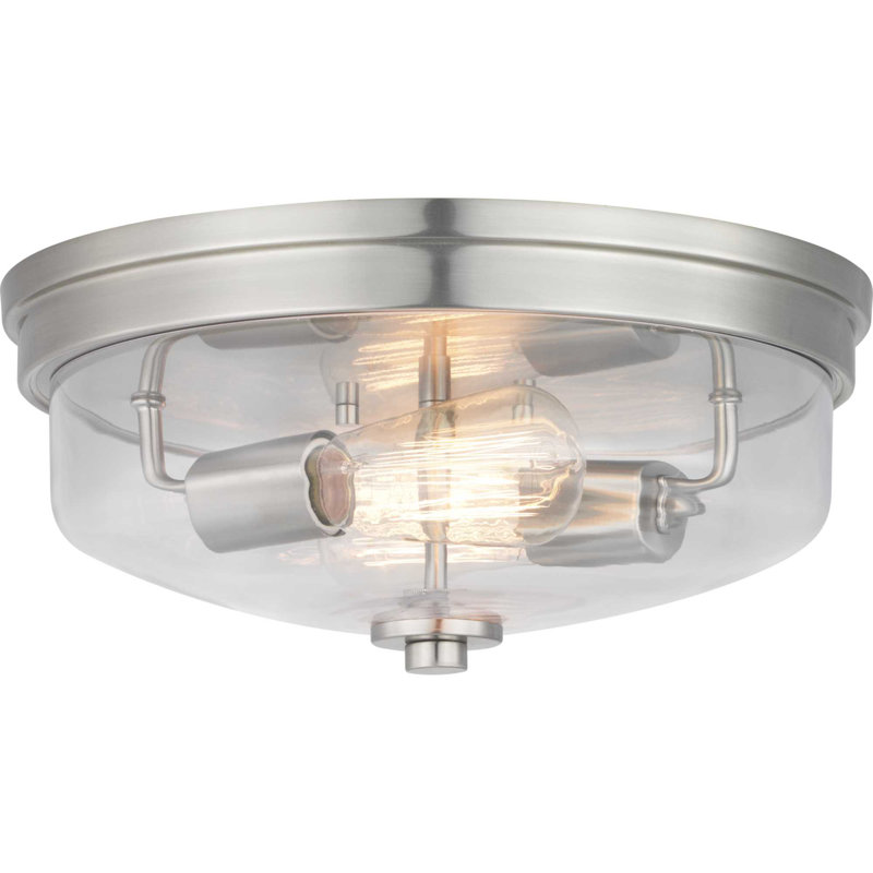 Plafonnier encastré 2 lumières 13,63 po Alrich, Nickel brossé