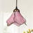 Vintage Flower-shaped Glass Pendant Light, E26 Bulb, Antique Bronze
