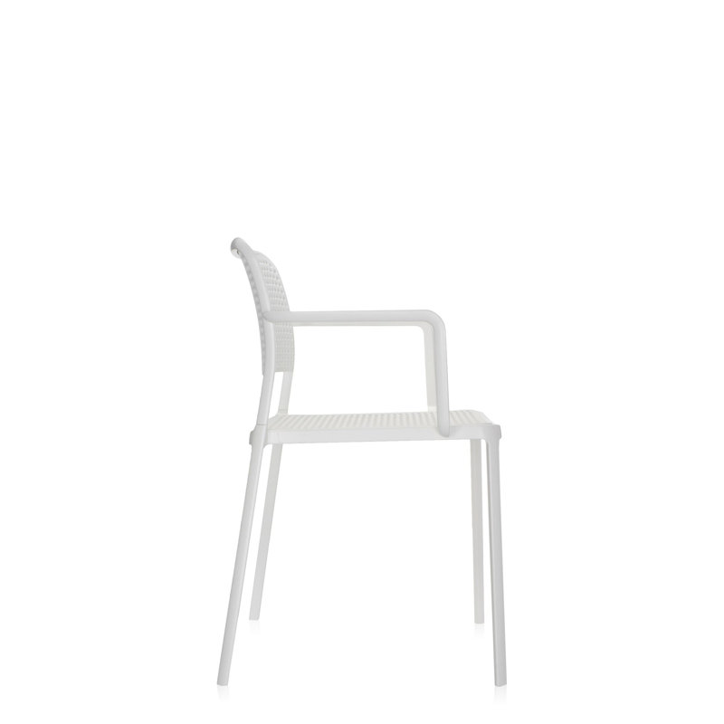 Audrey Armchair, White, White Painted Steel