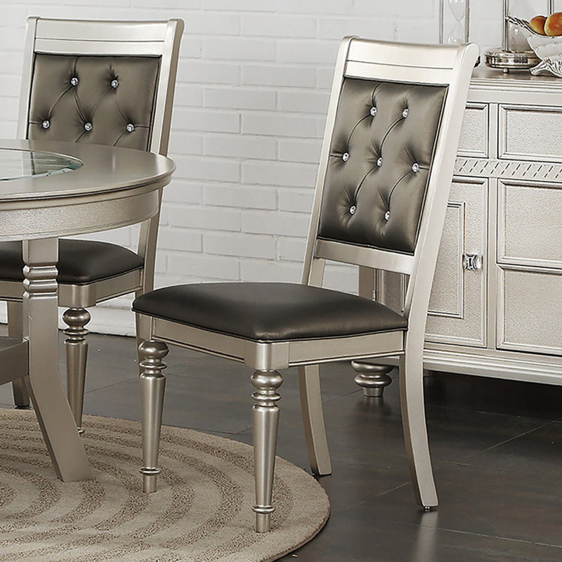 Ensemble de 2 chaises de salle à manger avec dossier capitonné et chaise d'appoint