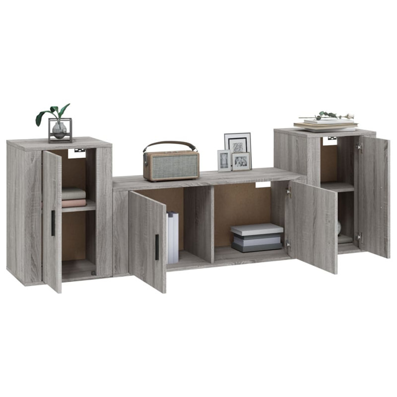 Avalene TV Stand for TVs up to 65", Grey Sonoma, 15.8"H x 39.4"L x 13.6"W