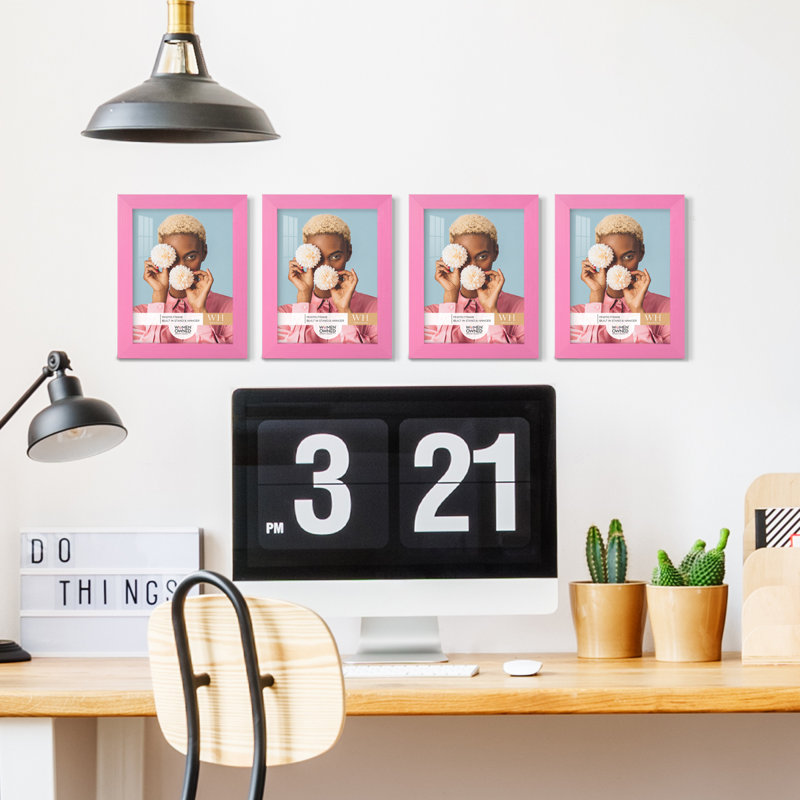 Cadre photo en bois mat, 6 po x 8 po, Rose