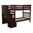 Tena Solid Wood Standard Stairway Bunk Beds Twin over Full, 4 Drawers in the Steps, Dark Cherry-1904814712-1904814710