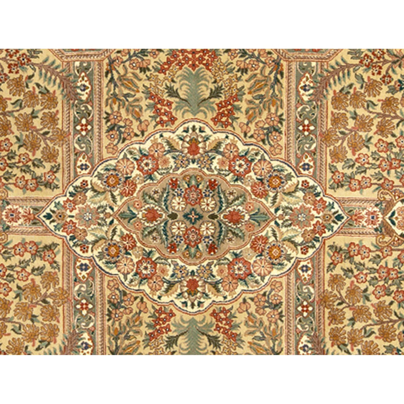 Tapis beige et ivoire noué à la main de haute qualité