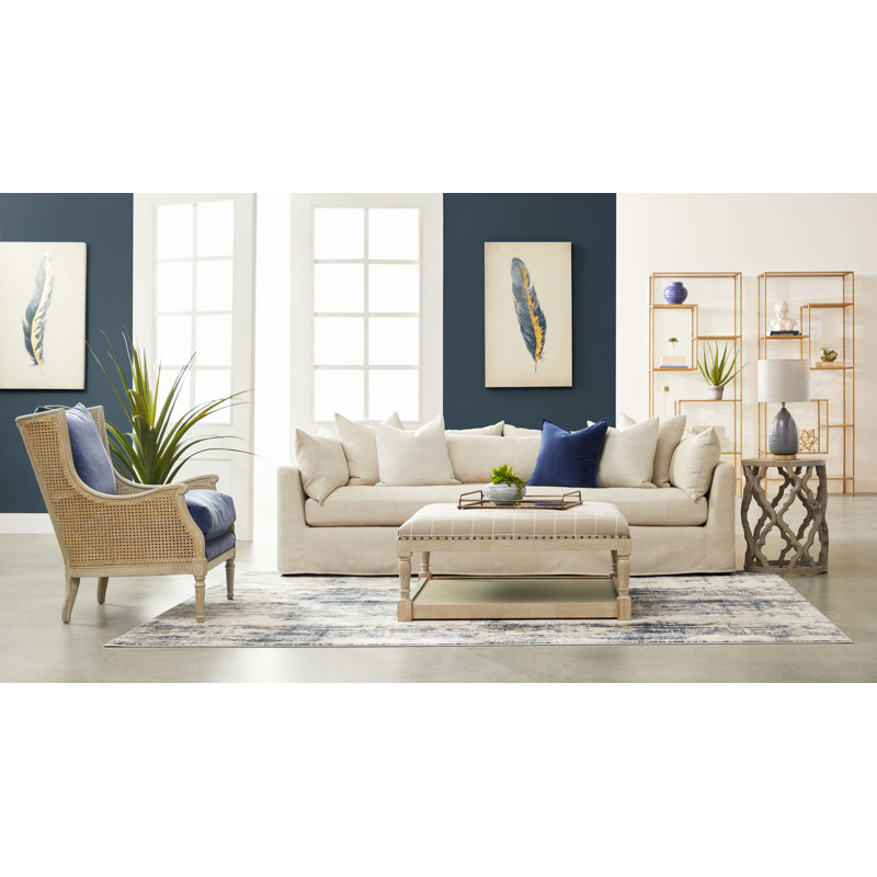 Fauteuil Domenic, Denim velours