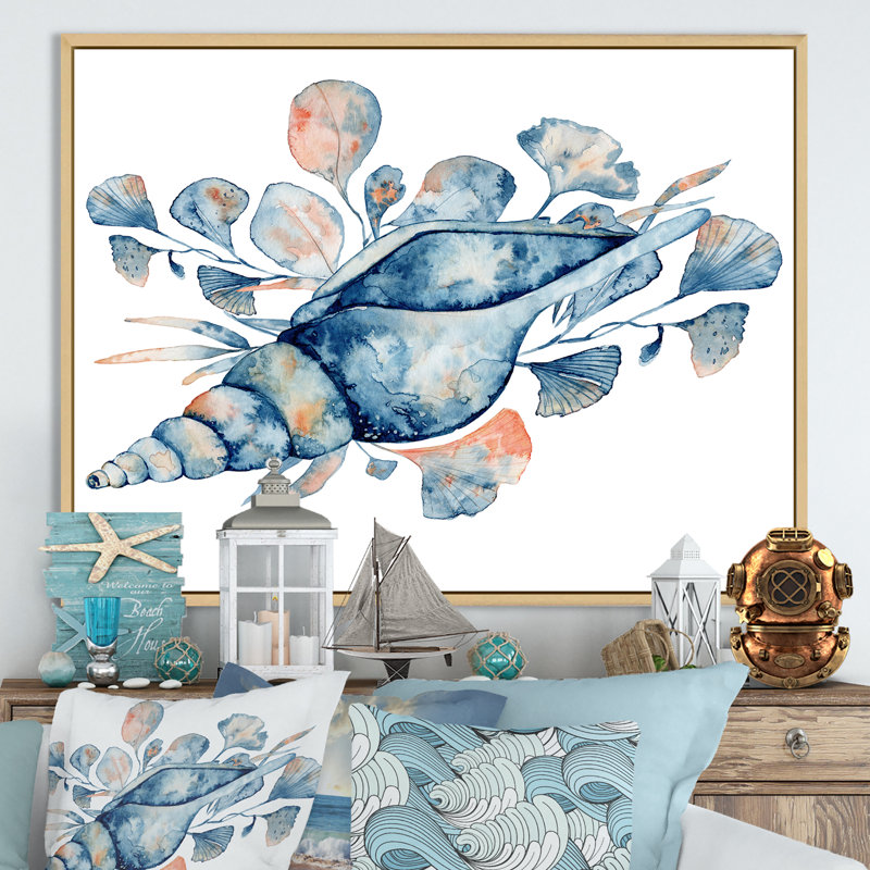 «Under Water Floral Reef Bouquet», reproduction d'art sur toile nautique et côtière, H 12 po x l 20 po x P 1 po