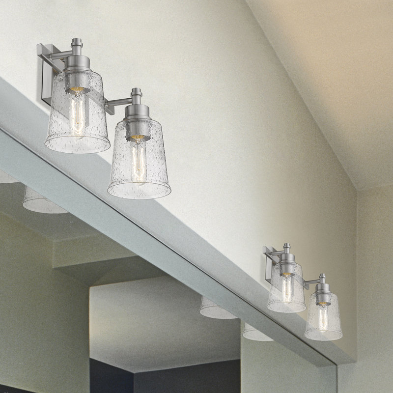 Éclairage pour salle de bain à intensité variable 2 lumières Masham, Nickel brossé