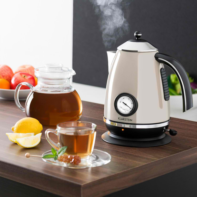 Klarstein 1.7L Stainless Steel Electric Tea Kettle, Champagne