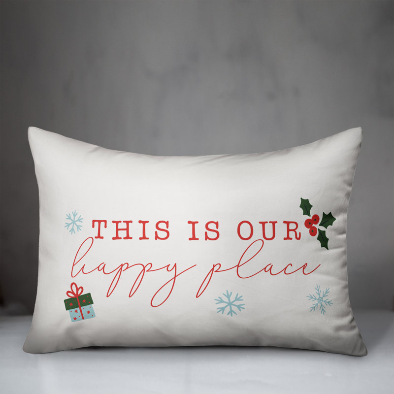  Coussin rectangulaire This is Our Happy Place, Blanc