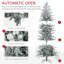 Arbre de Noël artificiel 7,5 pi avec 7,5 branches de neige floquées, 350 lumières claires jaunes chaudes, ouverture automatique, ampoule supplémentaire