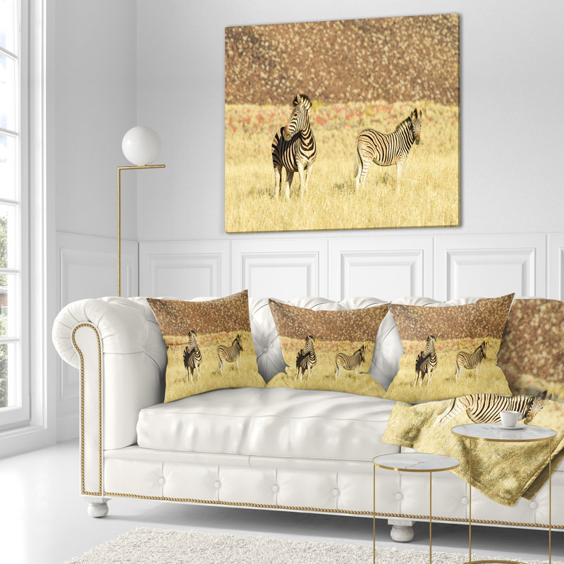 Oreiller en namibs zèbresy pair, 16 po x 1 po, Coussin décoratif