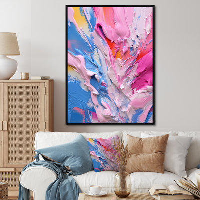 Rose, bleu, jaune, liquide, art V