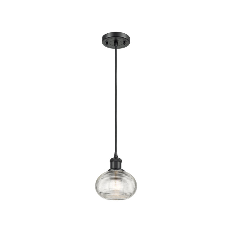 Luminaire suspendu 1 corde Ballston Jerard-516-G555, H 7 po x l 6 po x P 6 po, Noir mat