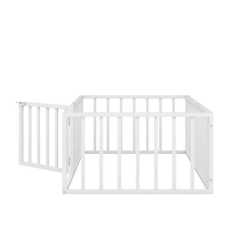 Aliauna Kids Twin Floor Bed, White