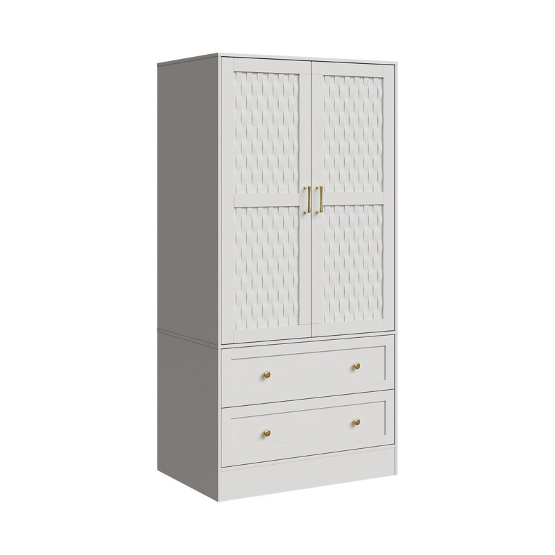 Armoire-penderie avec 2 portes tissées Zanera