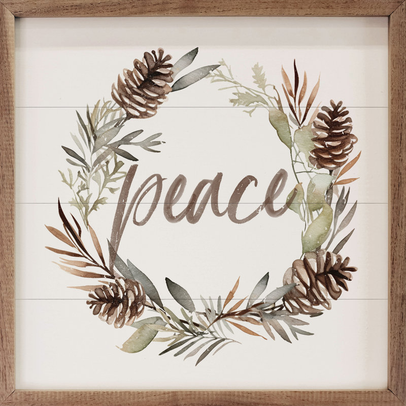 Couronne de paix Peace Pinecone - blanc, H 4 po x l 4 po