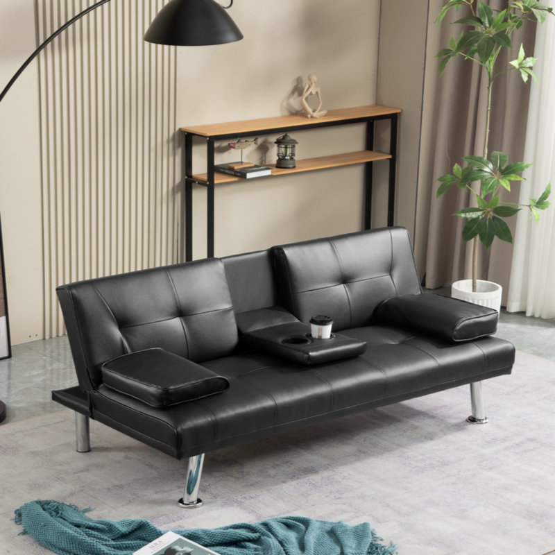 Liyana, Similifourrure noire, H 29,92 po x l 70,07 po x P 31,49 po